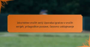 Izkoristitev vročih serij: Uporaba igralcev v vročih serijah, prilagoditve postave, časovno usklajevanje